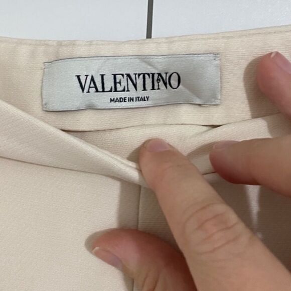 Valentino Silk Crepe High Waist Scalloped Trim Shorts SIZE 6 - Picture 6 of 8